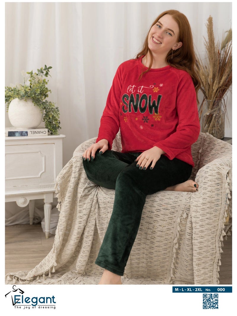 Elegant Polar PJ Red/Olive - Let it Snow - Image 2